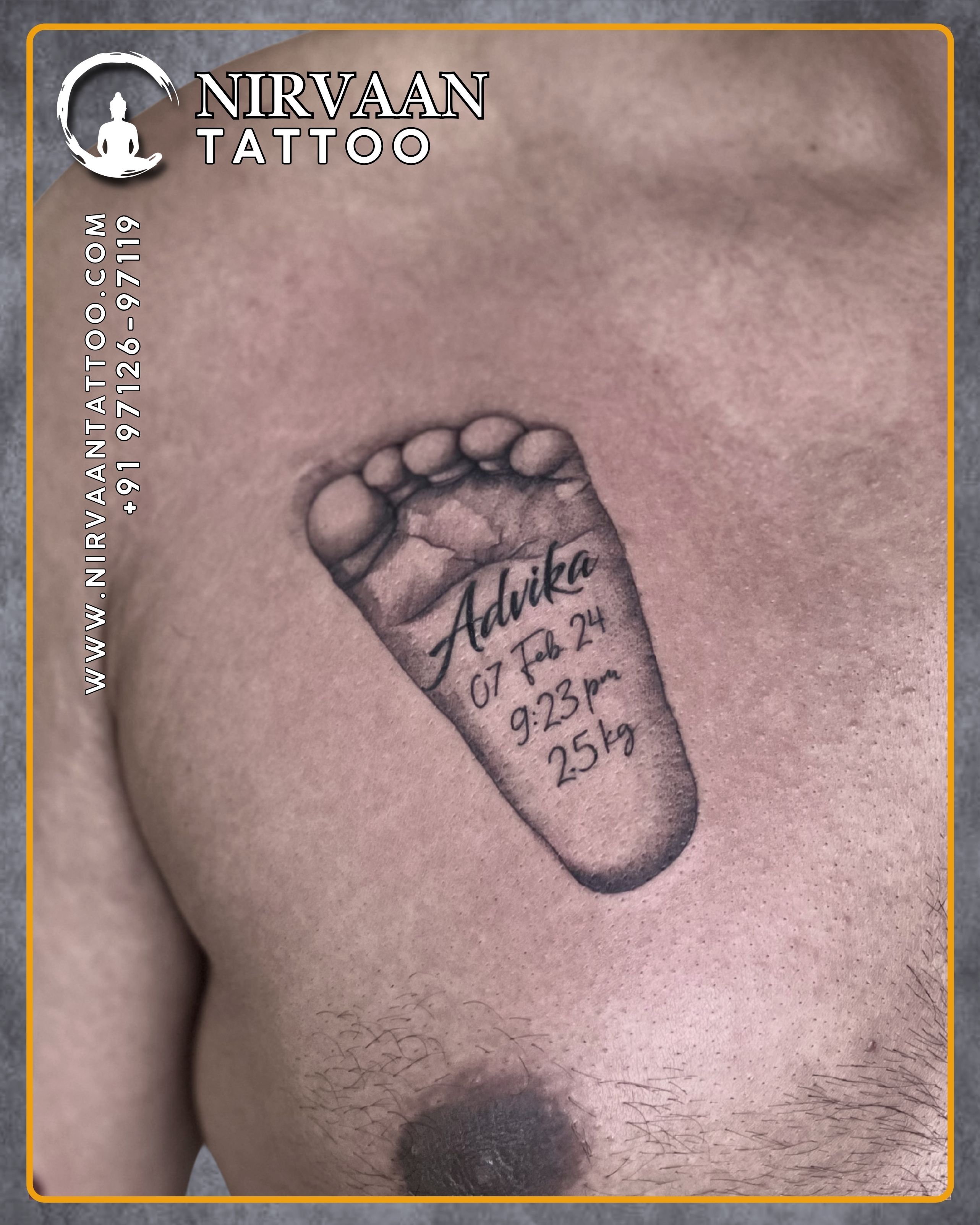 Baby footprint tattoo design